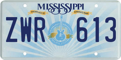 MS license plate ZWR613
