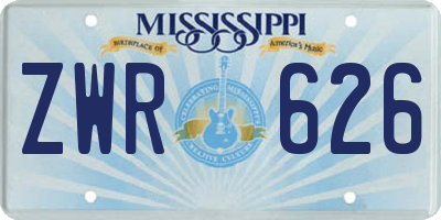 MS license plate ZWR626