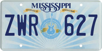 MS license plate ZWR627