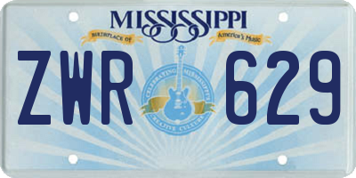 MS license plate ZWR629