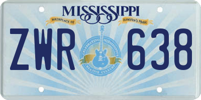 MS license plate ZWR638