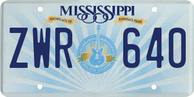 MS license plate ZWR640