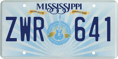 MS license plate ZWR641