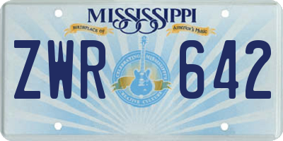 MS license plate ZWR642