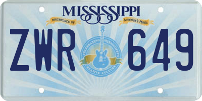 MS license plate ZWR649