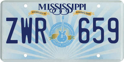 MS license plate ZWR659