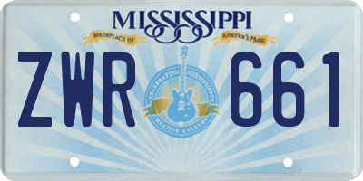 MS license plate ZWR661