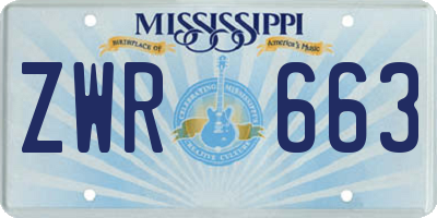 MS license plate ZWR663