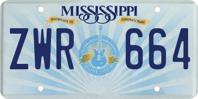 MS license plate ZWR664