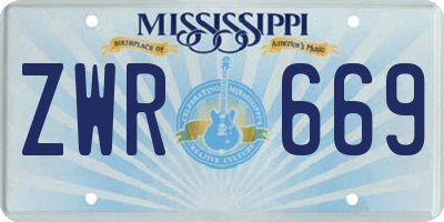 MS license plate ZWR669