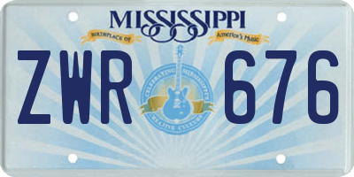 MS license plate ZWR676