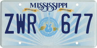 MS license plate ZWR677