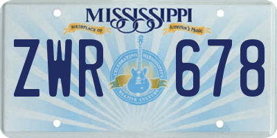 MS license plate ZWR678