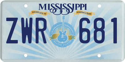 MS license plate ZWR681