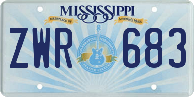 MS license plate ZWR683