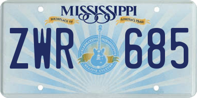 MS license plate ZWR685