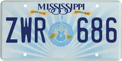 MS license plate ZWR686
