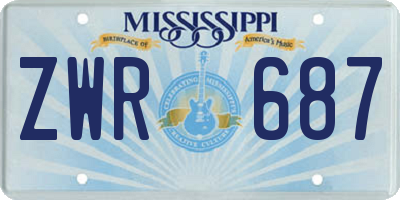 MS license plate ZWR687