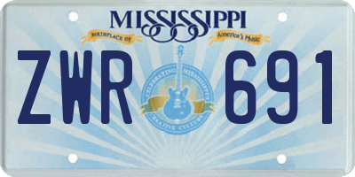 MS license plate ZWR691