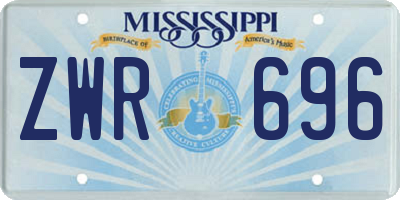 MS license plate ZWR696