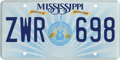 MS license plate ZWR698