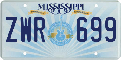MS license plate ZWR699