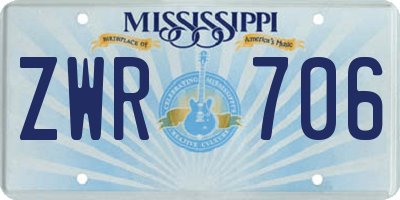 MS license plate ZWR706