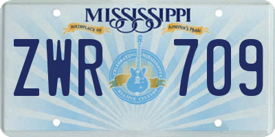 MS license plate ZWR709