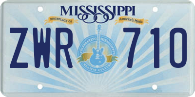 MS license plate ZWR710