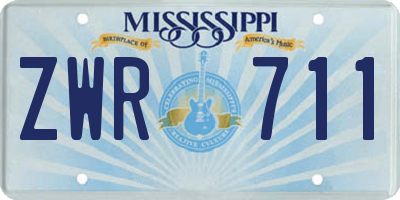 MS license plate ZWR711