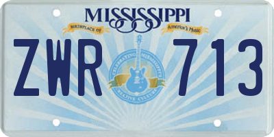 MS license plate ZWR713