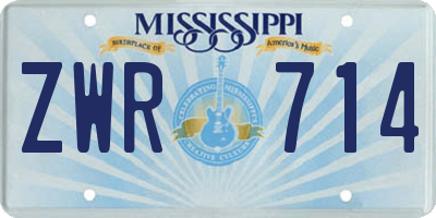 MS license plate ZWR714
