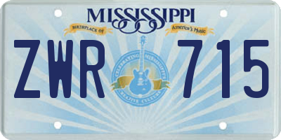 MS license plate ZWR715