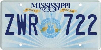 MS license plate ZWR722