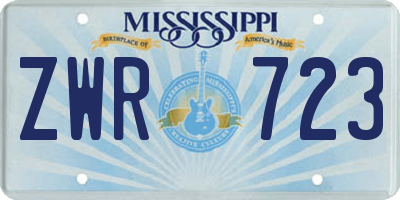 MS license plate ZWR723