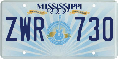 MS license plate ZWR730