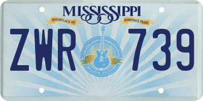 MS license plate ZWR739
