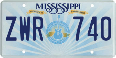 MS license plate ZWR740
