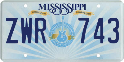 MS license plate ZWR743
