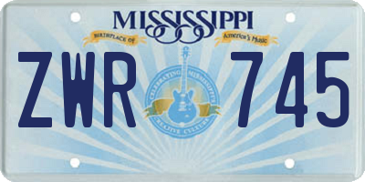 MS license plate ZWR745