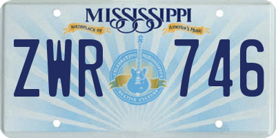 MS license plate ZWR746