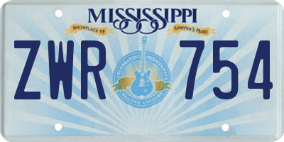 MS license plate ZWR754