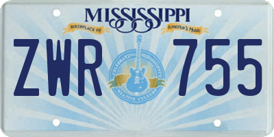 MS license plate ZWR755