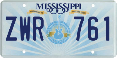 MS license plate ZWR761
