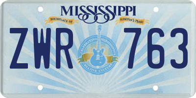 MS license plate ZWR763