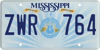 MS license plate ZWR764