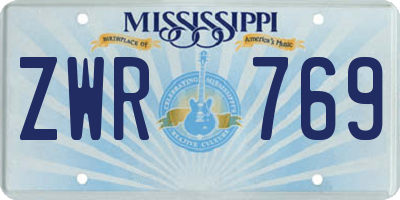 MS license plate ZWR769