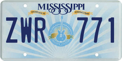 MS license plate ZWR771