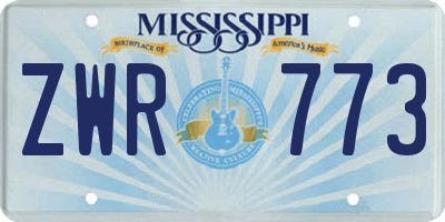 MS license plate ZWR773