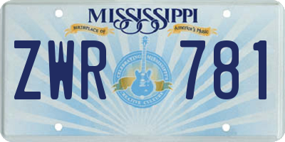 MS license plate ZWR781